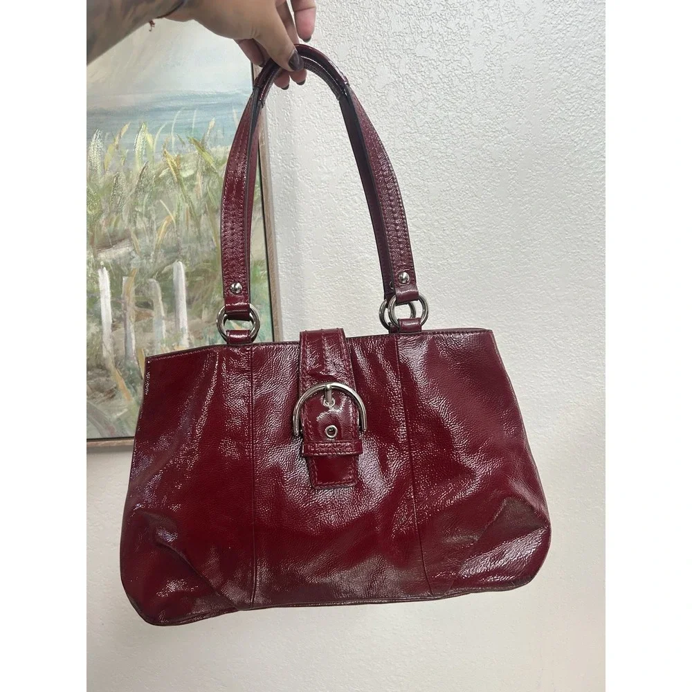 Coach H1276-F19711 SoHo Burgundy Patent Leather Large Carryall
